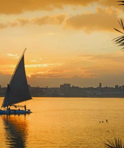 Sail In Nile River paint by number