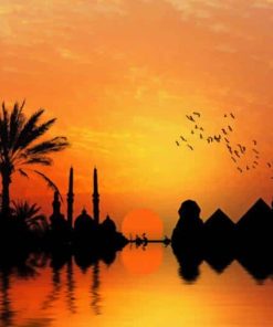 Sunset Nile River paint by number