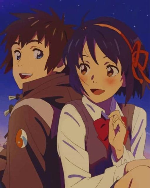 Taki And Mitsuha paint by numbers