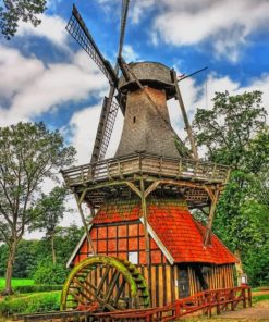 Windmill Water Mill paint by numbers