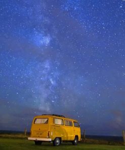 Yellow VW Bus paint by numbers