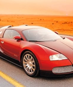 Bugatti Red Car paint by numbers