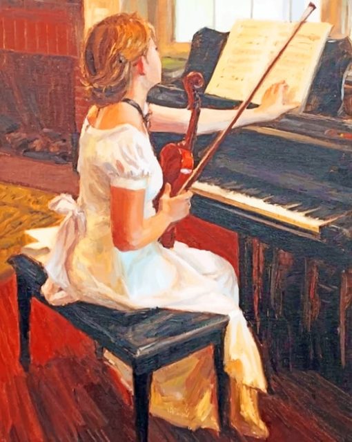 Classical Pianist Female paint by numbers