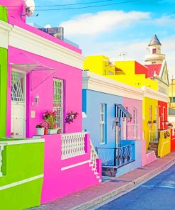 Colored Buildings paint by numbers