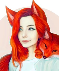 Fox Girl Art paint by numbers