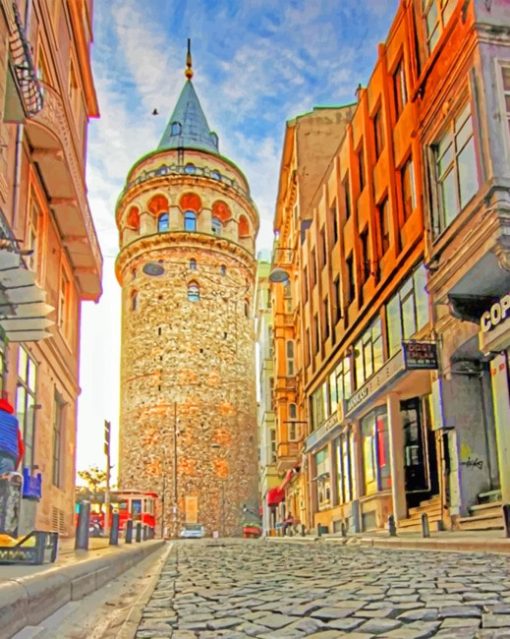 Galata Tower paint by numbers