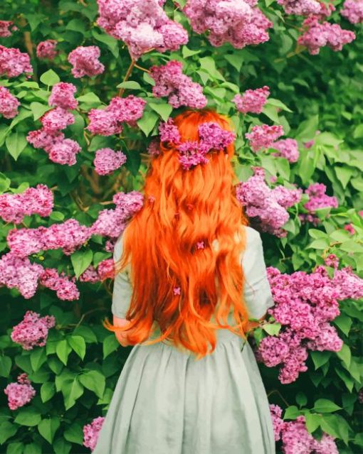 Girl In Flower Garden paint by numbers