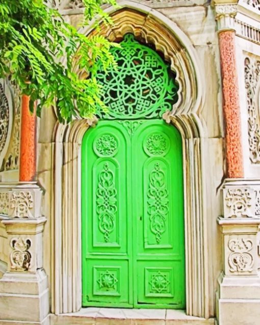 Green Door paint by numbers