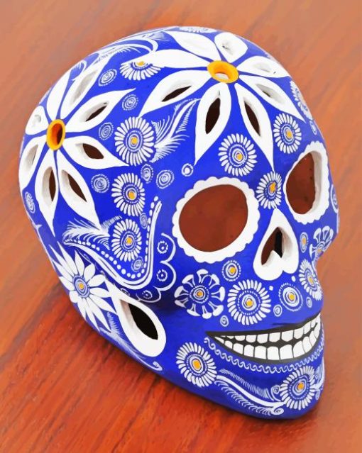 Mexican Painted Skull paint by numbers