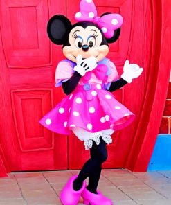 Mini Mouse Pink Dress paint by numbers