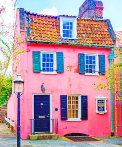 Pink House paint by numbers