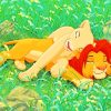 Sleepy Nala And Simba paint by numbers