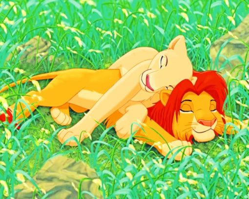 Sleepy Nala And Simba paint by numbers