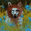 Wolf dog And Flowers paint by numbers