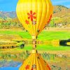 Yellow Hot Air Balloon paint by numbers