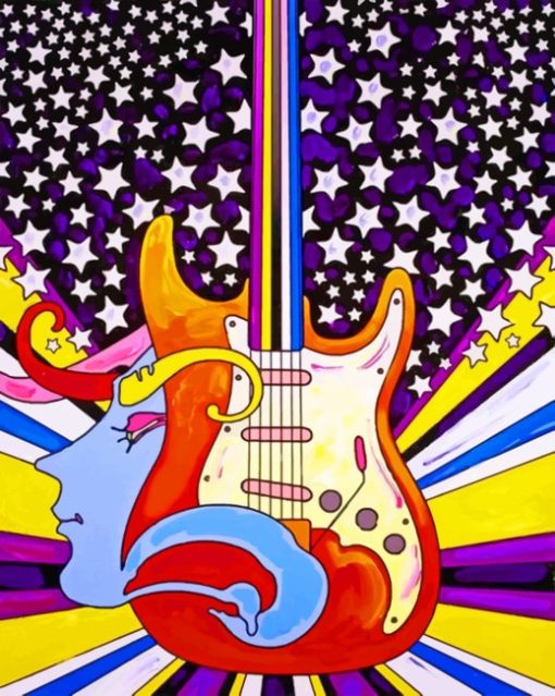 Abstract Guitar Art Paint by numbers