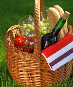 Aesthetic French Picnic Basket paint by numbers