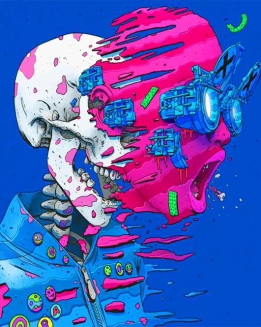 Aesthetic Skull paint by numbers