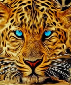 Aesthetic Tiger With Blue Eyes paint by numbers