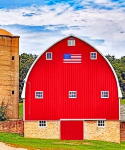 American Flag Outdoor paint by numbers