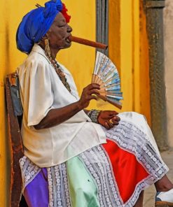 Black Woman Smoking Paint by numbers