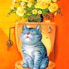 Cat In The Bathroom Paint by numbers