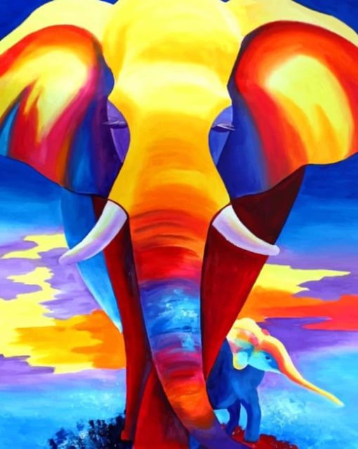 Colorful Elephant Paint by numbers