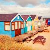 Colorful Houses Beach England paint by numbers