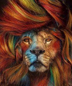 Colorful Lion paint by numbers