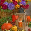 Flowers And Pumpkin paint by numbers