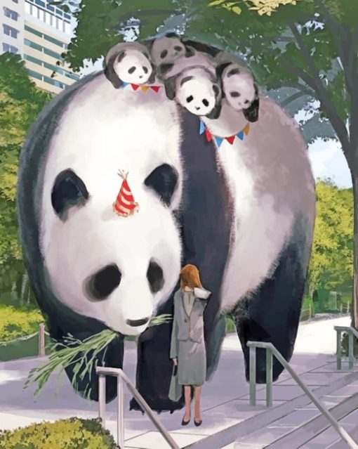 Giant Pandas paint by numbers