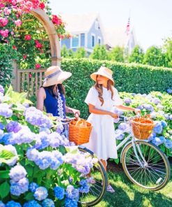 Girls In A Flowers Garden Paint by numbers