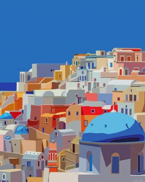 Greece Houses paint by numbers