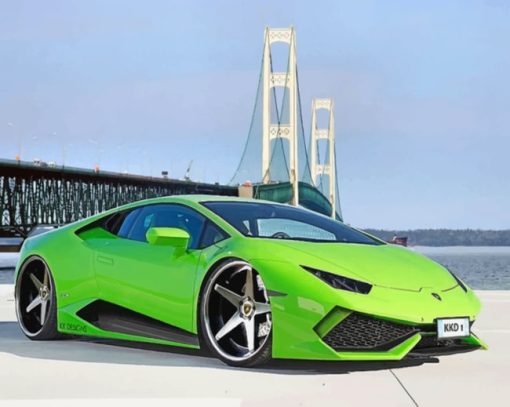 Fancy Green Lamborghini paint by numbers