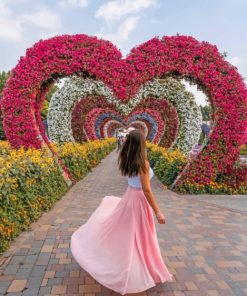 Girl In A Flowers Heart Shape Paint by numbers