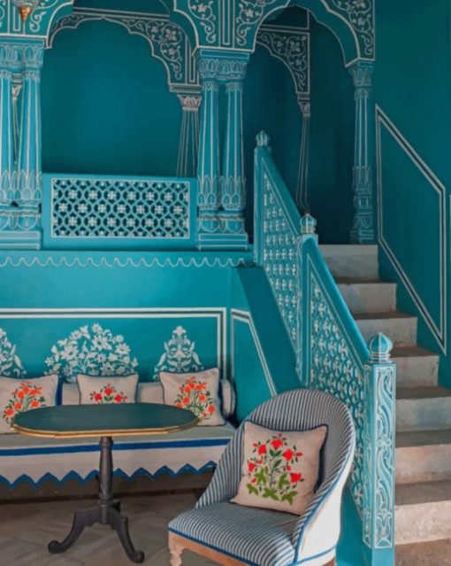 Jaipur Palace Hotel India paint by numbers