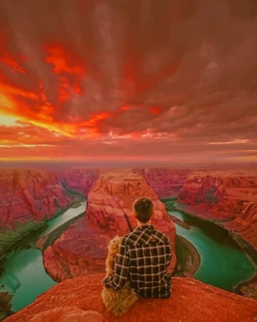 Man Contemplating Glen Canyon paint by numbers