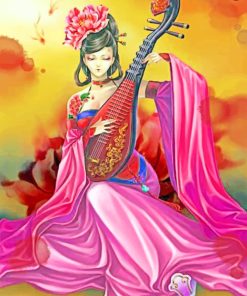 Musician Asian Woman paint by numbers