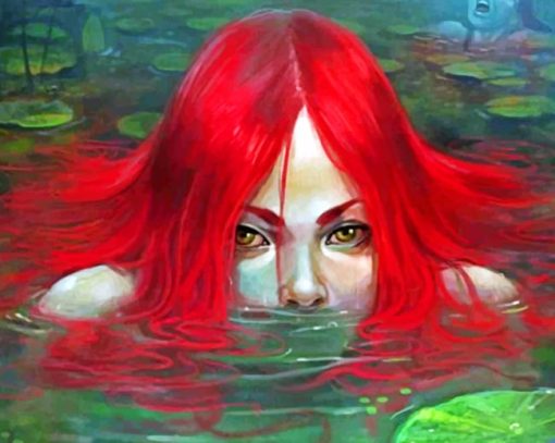 Mysterious Redhead Woman In The Water paint by numbers