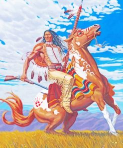 Native American On Horse paint by numbers