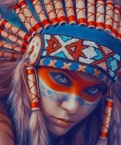 Native American Girl paint by numbers