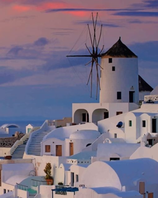 Oia Santorini By Sunrise Paint by numbers