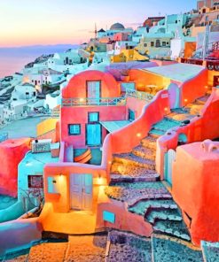 Oia Village Santorini paint by numbers