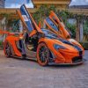 Orange Lamborghini paint by numbers