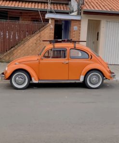 Orange Volkswagen Beetle Paint by numbers