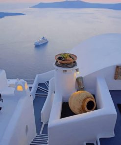 Santorini Aegean Sea Paint by numbers