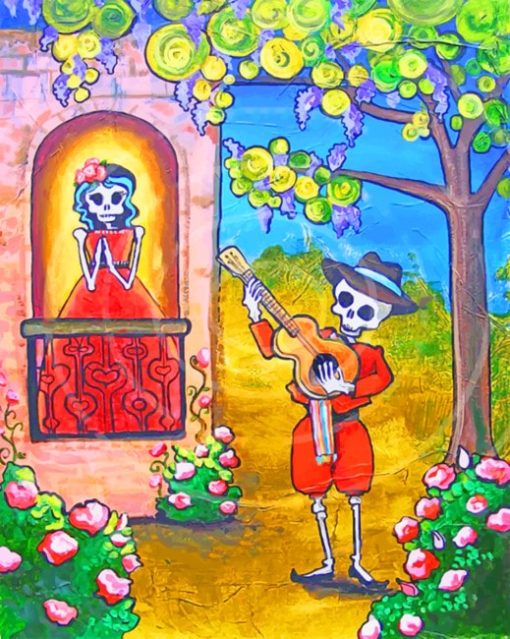 Skulls Folk Art Paint by numbers