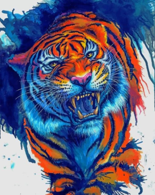 Tiger Roaring Paint by numbers