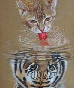 Tiger Water Reflection Paint by numbers