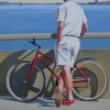 Vintage Man With His Bicycle paint by numbers